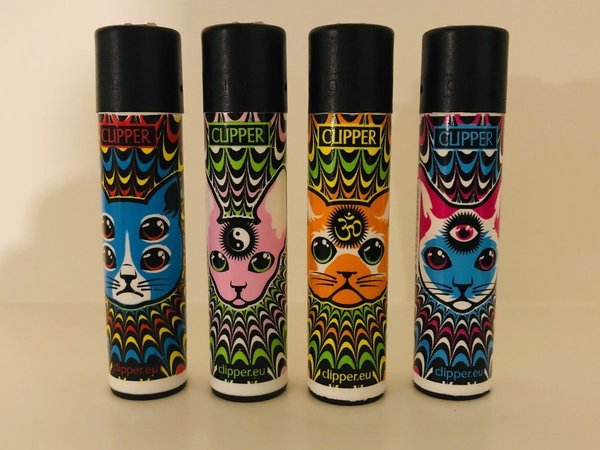Clipper Feuerzeuge Trippy Cats 2